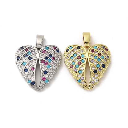 Латунные микро проложить кубического циркония подвески, без кадмия, без никеля и без свинца, прелести из перьев