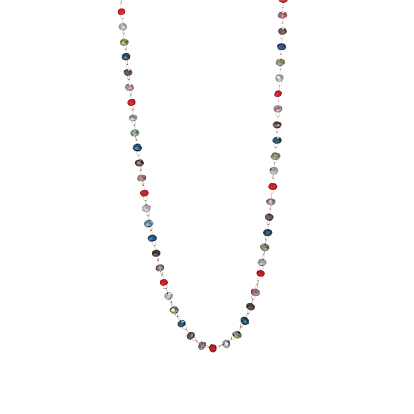 304 Колье из нержавеющей стали и стекла для женщин, рондель, ионное покрытие (ip), долговечный, реальный 14 k позолоченный