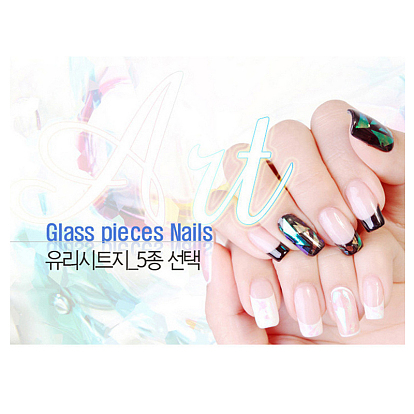 Reflective Mirror Design Irregular Broken Glass Foils, DIY Nail Art Decal Stickers