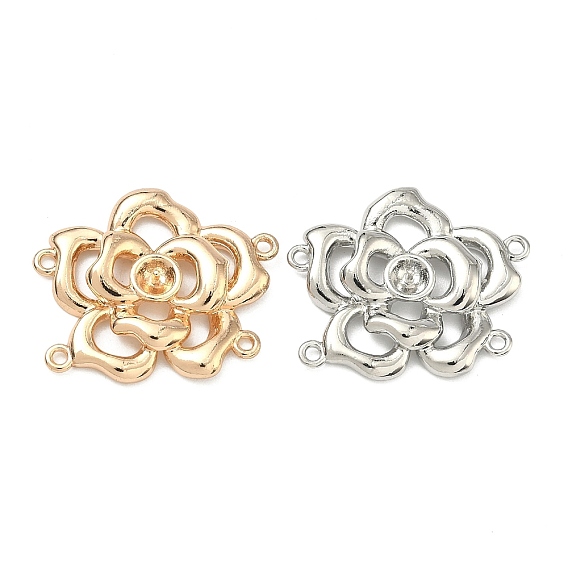 Латунные многожильные звенья для оправ кабошонов, за половину пробурено бисера, цветок