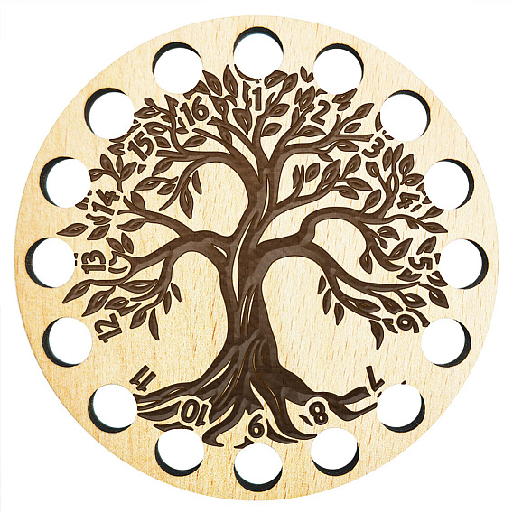 Узор одуванчика 16-позиционные деревянные лотки для хранения ниток для вышивки, держатель-органайзер для катушек с нитками, вырезанный лазером