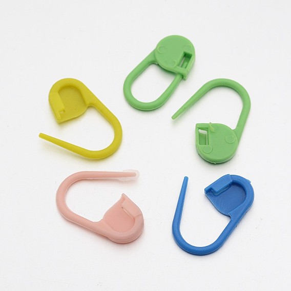 Plastic Knitting Crochet Locking Stitch Markers Holder, Mixed Style, 21x11x3mm, Hole: 8x10mm