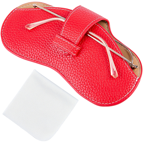 1чехол для очков из искусственной кожи, для очков, солнцезащитные очки протектор, с 1квадратной салфеткой для чистки очков из замшевого волокна