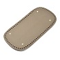 Imitation PU Leather Bottom, Oval with Alloy Brads, Litchi Grain, Bag Replacement Accessories