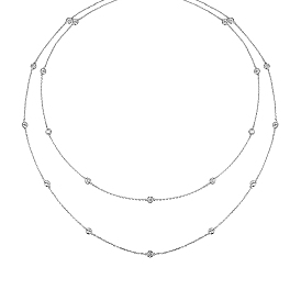 Sterling Silver Clear Cubic Zirconia Round Link Chain Necklaces