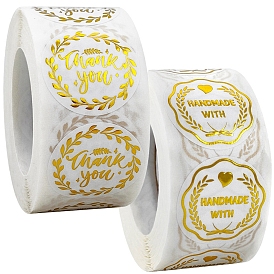 Round Dot Paper Gift Sticker Roll Tape, Gold Stamping Decals for Gift Decoration