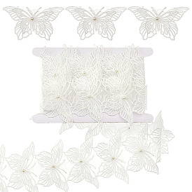 3 ярдов органзы с отделкой из кружева, вышитого пластиковыми жемчужинами, лента-бабочка, с картонной карточкой