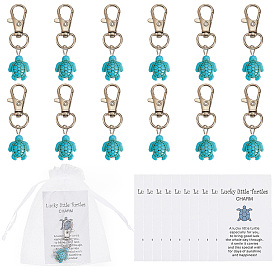 1 подвеска в виде черепахи из эпоксидной смолы, с застежками из сплава и картонной бумагой и пакетом