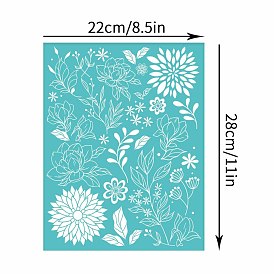 Self-Adhesive Silk Screen Printing Stencil, for Painting on Wood, DIY Decoration T-Shirt Fabric, Turquoise