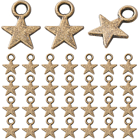 200Pcs Alloy Charms, Cadmium Free & Nickel Free & Lead Free, Star Charms