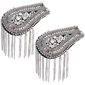 Железная цепочка с кисточкой и эполетами из стразов, наплечные значки