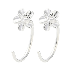 999 Sterling Silver Pull Through Earrings, Silver