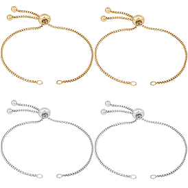 10 шт. 2 цвета регулируются 304 изготовление браслетов из нержавеющей стали, слайдерные браслеты, подходит для соединительных шармов