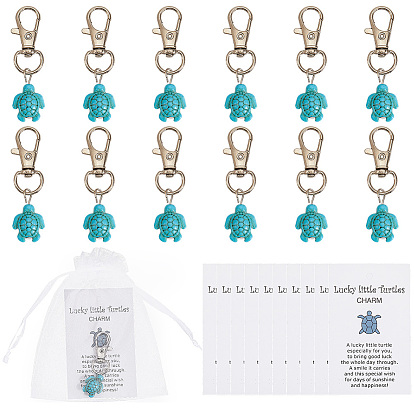 1 подвеска в виде черепахи из эпоксидной смолы, с застежками из сплава и картонной бумагой и пакетом