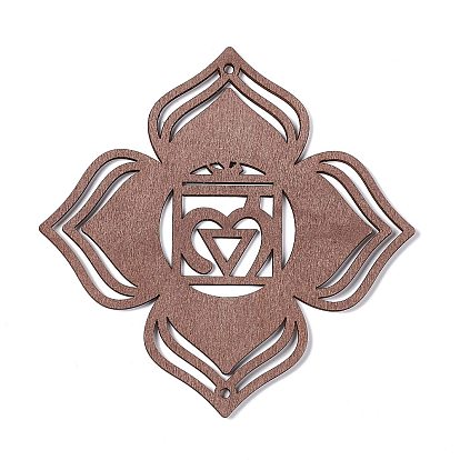 DIY Unfinished Bohemian Meditation Energy Symbol Wood Pendant Decoration Kits, Chakra Yoga Wall Art Hanging Ornament, with Rope