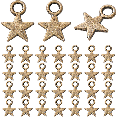 200Pcs Alloy Charms, Cadmium Free & Nickel Free & Lead Free, Star Charms