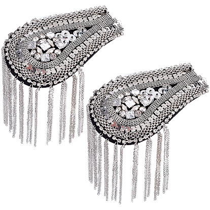 Железная цепочка с кисточкой и эполетами из стразов, наплечные значки