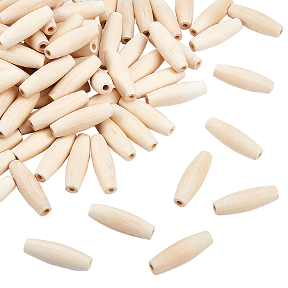 Незаконченные деревянные бусы, натуральные деревянные бусы, овальные, без свинца