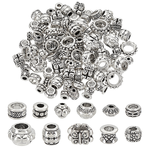 120 шт 12 стили бусины из сплава в тибетском стиле, разнообразные