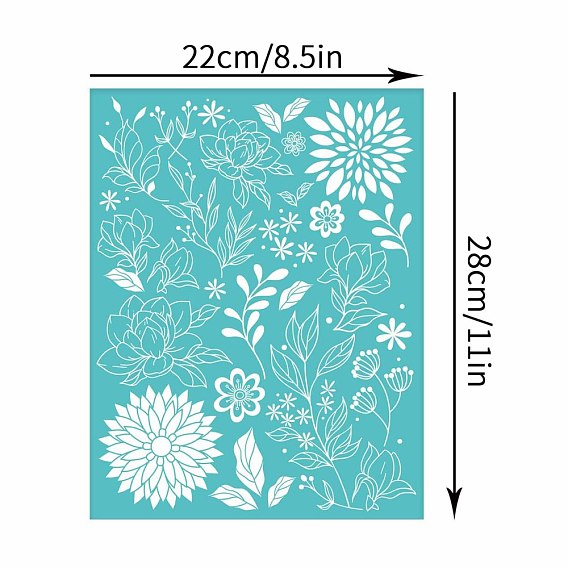 Self-Adhesive Silk Screen Printing Stencil, for Painting on Wood, DIY Decoration T-Shirt Fabric, Turquoise