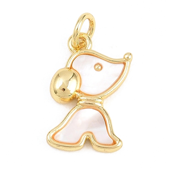 Кулоны в виде собак из натуральных ракушек, латунные милые подвески в виде щенков, долговечный, стойки покрытие, без свинца и без кадмия, цвет морской раковины