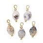 Подвески из натурального опала в форме цветка, граненые овальные подвески с латунными петлями