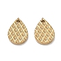 304 Stainless Steel Pendants, Faceted Teardrop Charms, Ion Plating(IP)