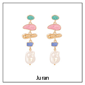Colorful Resin Earrings and Studs for Women, Fashionable European and American Style Jewelry