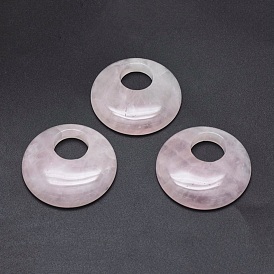 Природного розового кварца подвески, плоско-круглые