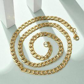 304 из нержавеющей стали цепью кубинский ссылка ожерелья, ионное покрытие (ip)