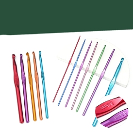 9pcs/Set Colorful Soft Plastic Handle Alumina Crochet Hooks - 2-6mm Needles  For Knitting, Weaving & Sewing(Random Color)
