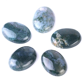 Natural Indian Agate Cabochons, Flat Oval