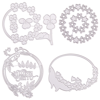 CRASPIRE Carbon Steel Cutting Dies Stencils, for DIY Scrapbooking/Photo Album, Decorative Embossing DIY Paper Card, Flower Frame