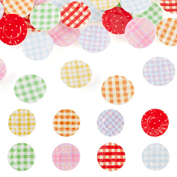 32шт. 8 цветные смоляные пластины, миниатюрные украшения, для садовых кукольных домиков, плоско-круглые