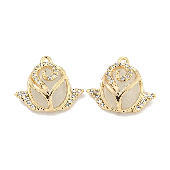 Кулоны с эмалью из латуни с прозрачным кубическим цирконием, без кадмия, без никеля и без свинца, 