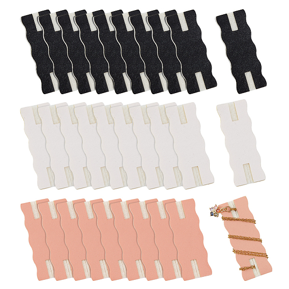 30 шт. 3 цвета искусственная кожа pu ожерелье демонстрационные карточки, прямоугольные