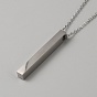 304 подвесные из нержавеющей стали ожерелья, пустой прямоугольник