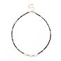 Shell Cross & Glass Beaded Necklace for Women