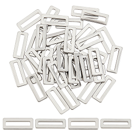 Unicraftale 40Pcs 304 Stainless Steel Linking Rings, Rectangle