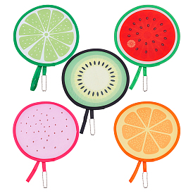 5шт. 5 варианты, пластиковые и полиэстерные складные веера в виде летающих дисков с фруктами