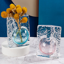 Прозрачная стеклянная ваза, украшение дома настольная бутылка гидропонного растения, прямоугольные