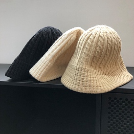 Вязаная шапка-клош из пряжи из полиакрилонитрильного волокна, зимняя теплая вязаная шапка для женщин
