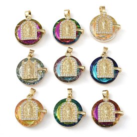 Brass Cubic Zirconia with Glass Pendents, Long-Lasting Plated, Human