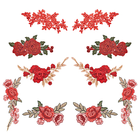 5 пары 5 стиль 3d цветочные аппликации, Компьютеризированная вышивка на ткани для пришивания украшений и аксессуаров