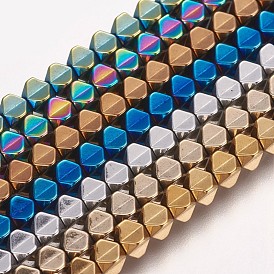 Electroplated Non-magnetic Synthetic Hematite Beads Strands, Polygon