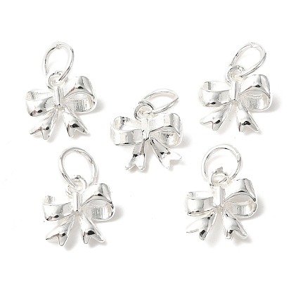 Rack Plating Brass Charms, Cadmium Free & Lead Free, Long-Lasting Plated, with Jump Ring, Bowknot Charm