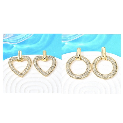 Серьги-гвоздики из латунного микро-паве, без кадмия и без свинца, стойки покрытие, реальный 18 k позолоченный