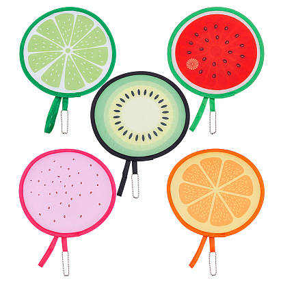 5шт. 5 варианты, пластиковые и полиэстерные складные веера в виде летающих дисков с фруктами