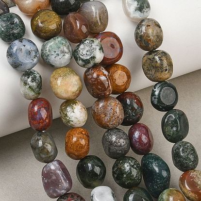 Natural Indian Agate Beads Strands, Nuggets