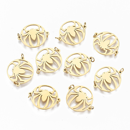 304 Stainless Steel Links Connectors, Laser Cut, Flat Round with Spider